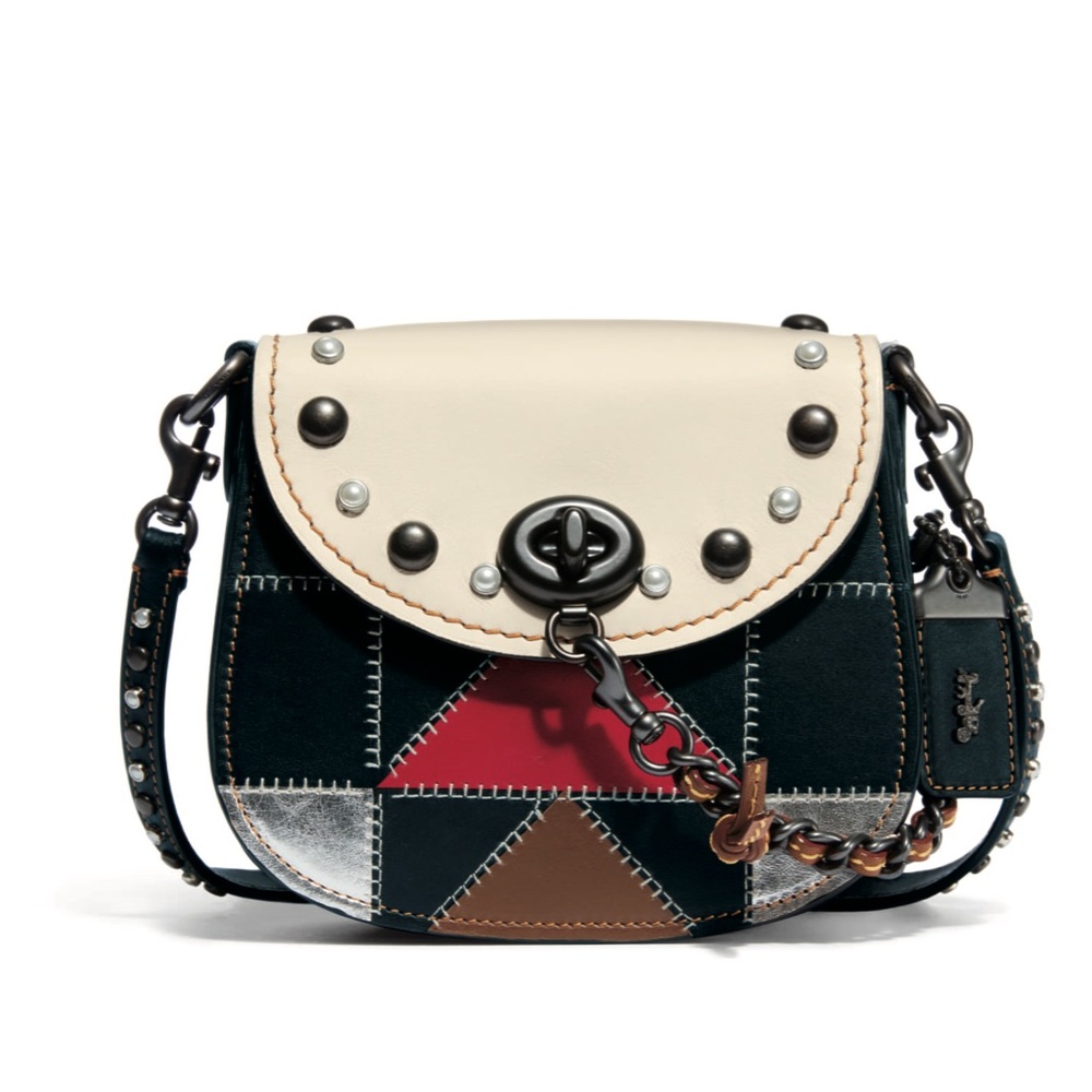 Coach Turnlock Saddle 17 Prairie Patchwork Leather - image 1